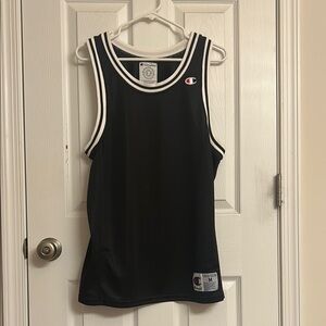 Champion Black White Athletic Polyester Tank Top Size Medium